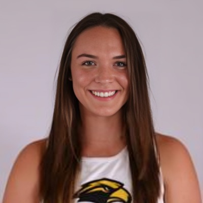 Breleigh Favre in the volleyball jersey of the University of Southern Mississippi.